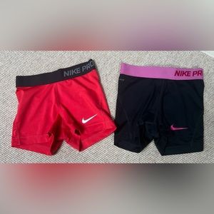 Nike Pro spandex shorts (2 pairs) XS